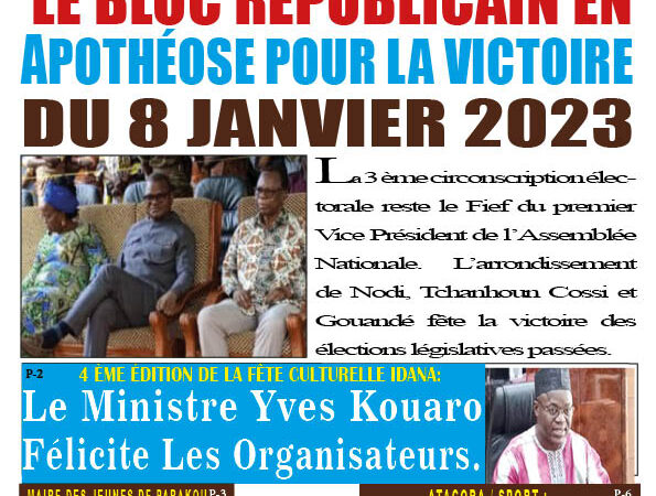 POLITIQUE/ MATÉRI:  LE BLOC RÉPUBLICAIN en APOTHÉOSE POUR LA VICTOIRe  DU 8 JANVIER 2023