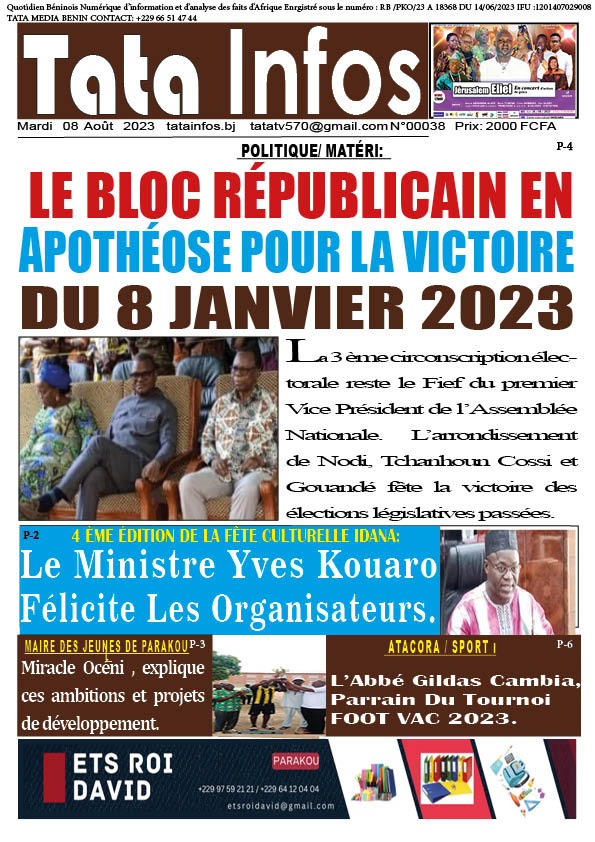 POLITIQUE/ MATÉRI:  LE BLOC RÉPUBLICAIN en APOTHÉOSE POUR LA VICTOIRe  DU 8 JANVIER 2023