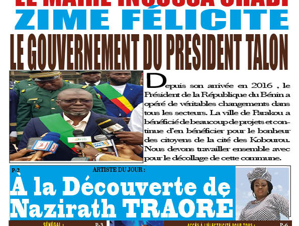 63 ème anniversaire de l’indépendance du BÉNIN :ZIME félicite LE GOUVERNEMENT DU PRESIDENT TALON