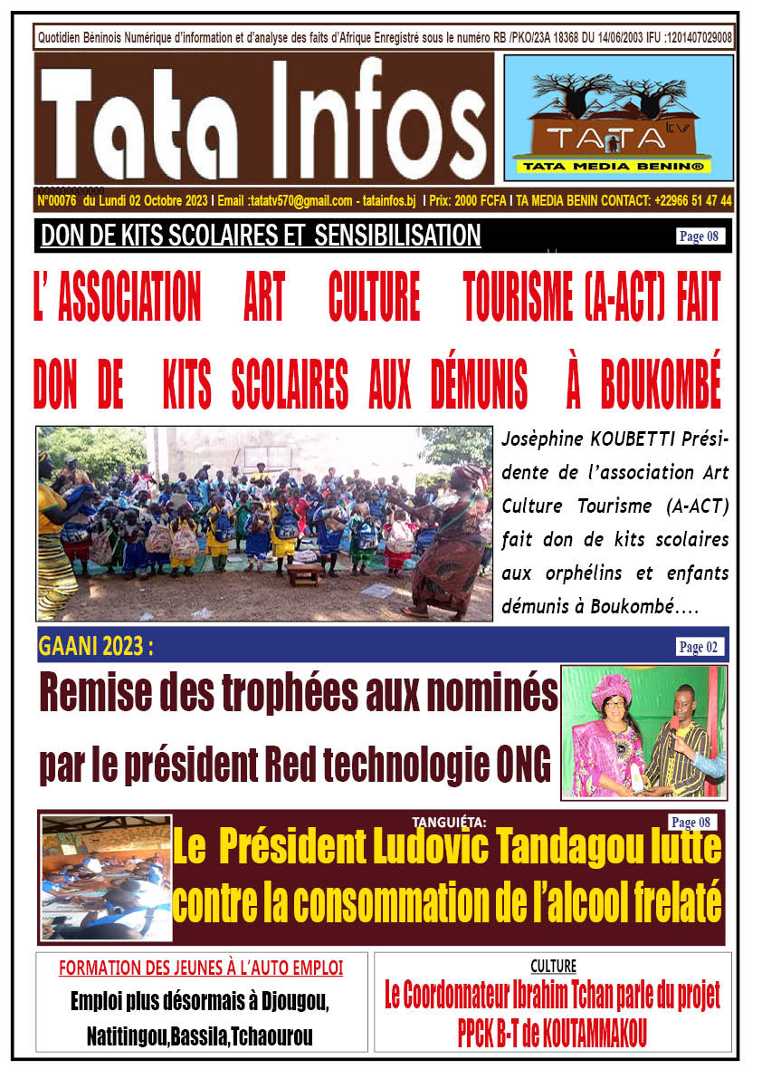 la une du journal de ce lundi 02 octobre 2023