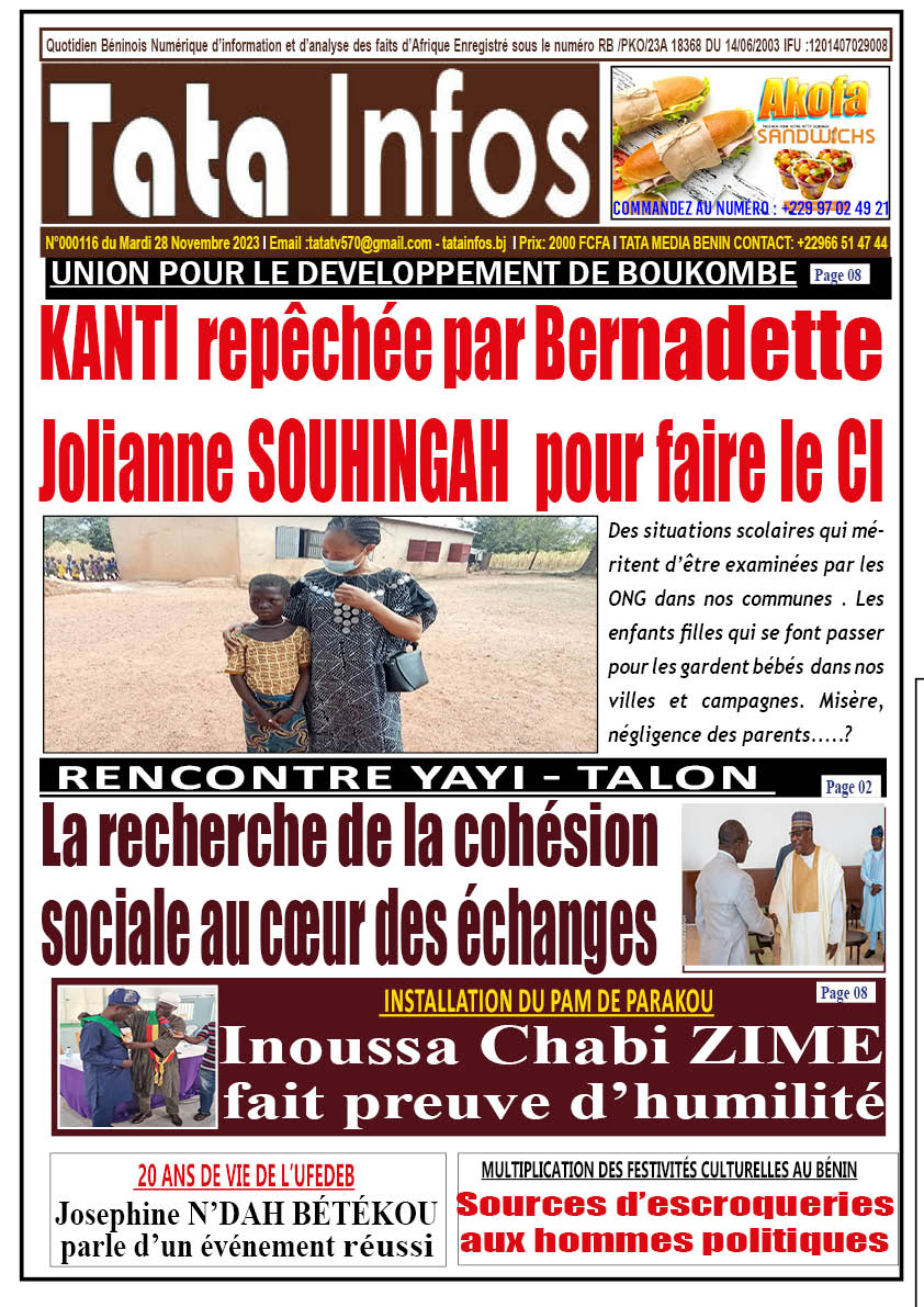 LA UNE DU JOURNAL