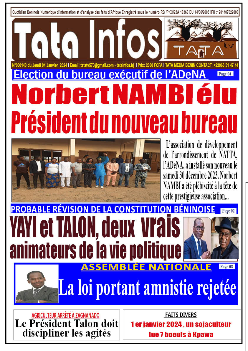 la une du journal