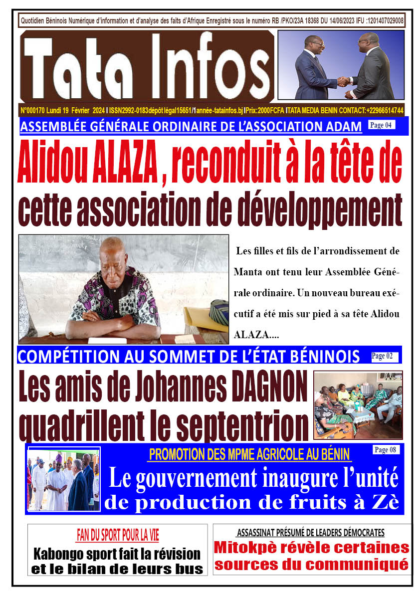 la  une du journal de ce lundi 19 Février 2024