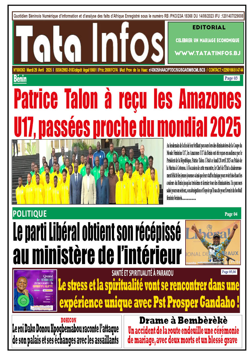 la une du journal de mardi 29 Avril 2025